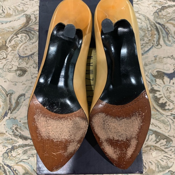 Vtg Stuart Weitzman Bisque Patent Stilettos Sz 9M - Picture 6 of 8